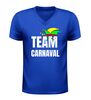 foto 2 V-hals carnaval shirt met tekst team carnaval en confetti