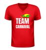 foto 4 V-hals carnaval shirt met tekst team carnaval en confetti