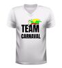 foto 6 V-hals carnaval shirt met tekst team carnaval en confetti