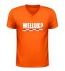 foto 3 V hals carnaval shirt welluk? Brabants rood wit geblokt motief