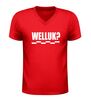 foto 4 V hals carnaval shirt welluk? Brabants rood wit geblokt motief