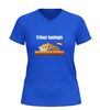 foto 2 V-hals Dames shirt Frituurkoningin grappig Friet shirt met snack afbeelding