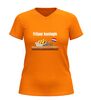 foto 3 V-hals Dames shirt Frituurkoningin grappig Friet shirt met snack afbeelding