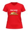 foto 4 V-hals Dames shirt Frituurkoningin grappig Friet shirt met snack afbeelding