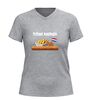 foto 5 V-hals Dames shirt Frituurkoningin grappig Friet shirt met snack afbeelding