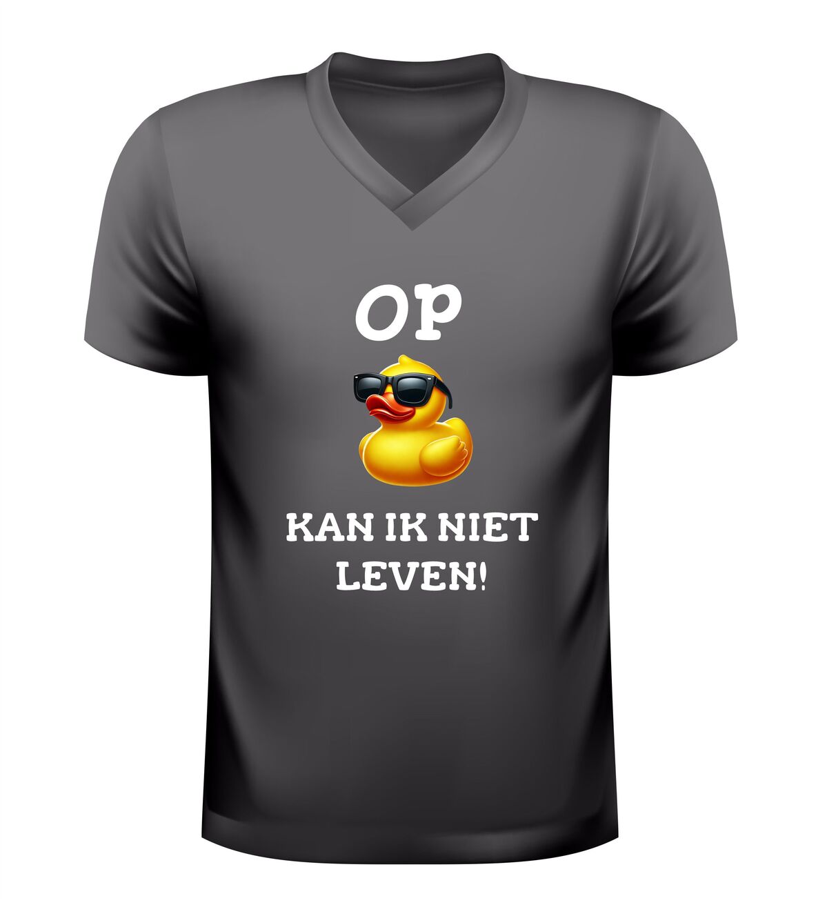 V-Hals feestshirt op eentje kan ik niet leven humoristisch eend design