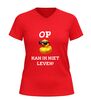 foto 10 V-Hals feestshirt op eentje kan ik niet leven humoristisch eend design