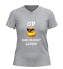 foto 11 V-Hals feestshirt op eentje kan ik niet leven humoristisch eend design
