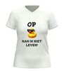 foto 12 V-Hals feestshirt op eentje kan ik niet leven humoristisch eend design