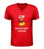 foto 4 V-Hals feestshirt op eentje kan ik niet leven humoristisch eend design