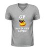 foto 5 V-Hals feestshirt op eentje kan ik niet leven humoristisch eend design