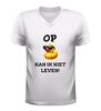 foto 6 V-Hals feestshirt op eentje kan ik niet leven humoristisch eend design
