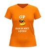 foto 9 V-Hals feestshirt op eentje kan ik niet leven humoristisch eend design