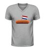 foto 5 V-hals kroket t-shirt met Hollandse vlag  Hollands design