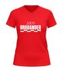 foto 10 V hals shirt 100% brabander met rood wit geblokt brabant design