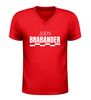 foto 4 V hals shirt 100% brabander met rood wit geblokt brabant design
