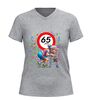 foto 5 V-hals shirt 65 jaar grappig Verjaardag shirt met oude dame en rollator  feestelijk Cadeau