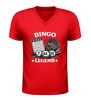 foto 4 V-hals shirt bingo legend feestelijk bingo shirt met bingokaart en bingomolen