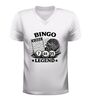 foto 6 V-hals shirt bingo legend feestelijk bingo shirt met bingokaart en bingomolen