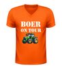 foto 3 V hals shirt boer on tour grappig shirt met tractor print