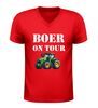 foto 4 V hals shirt boer on tour grappig shirt met tractor print