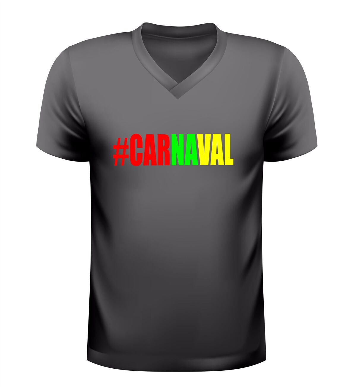 V-hals shirt dames en heren Carnaval feestshirt in groen geel rood