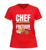 foto 10 V-hals shirt dames en heren chef frituur grappig t-shirt met patat frikandel en bitterbal
