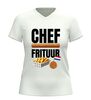 foto 12 V-hals shirt dames en heren chef frituur grappig t-shirt met patat frikandel en bitterbal