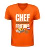 foto 3 V-hals shirt dames en heren chef frituur grappig t-shirt met patat frikandel en bitterbal