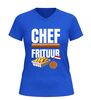foto 8 V-hals shirt dames en heren chef frituur grappig t-shirt met patat frikandel en bitterbal