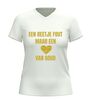 foto 12 V-hals shirt dames en heren een beetje fout maar een hart van goud gouden glitter