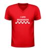 foto 4 V-hals shirt dames en heren i love brabanders rood-wit geblokt brabant design