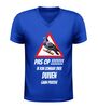 foto 2 V-hals shirt dames en heren pas op ik kan zomaar over duiven gaan praten met duif afbeelding