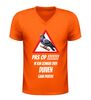 foto 3 V-hals shirt dames en heren pas op ik kan zomaar over duiven gaan praten met duif afbeelding