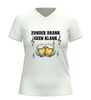 foto 12 V-hals shirt dames en heren zonder drank geen klank bierpullen en muzieknoten Feestshirt