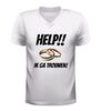 foto 6 V hals shirt help ik ga trouwen grappig t-Shirt met ringen print voor vrijgezellenfeest