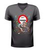 foto 1 V-hals shirt heren met pensioen grappig t-Shirt met oude man rollator en confetti