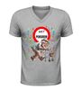 foto 5 V-hals shirt heren met pensioen grappig t-Shirt met oude man rollator en confetti