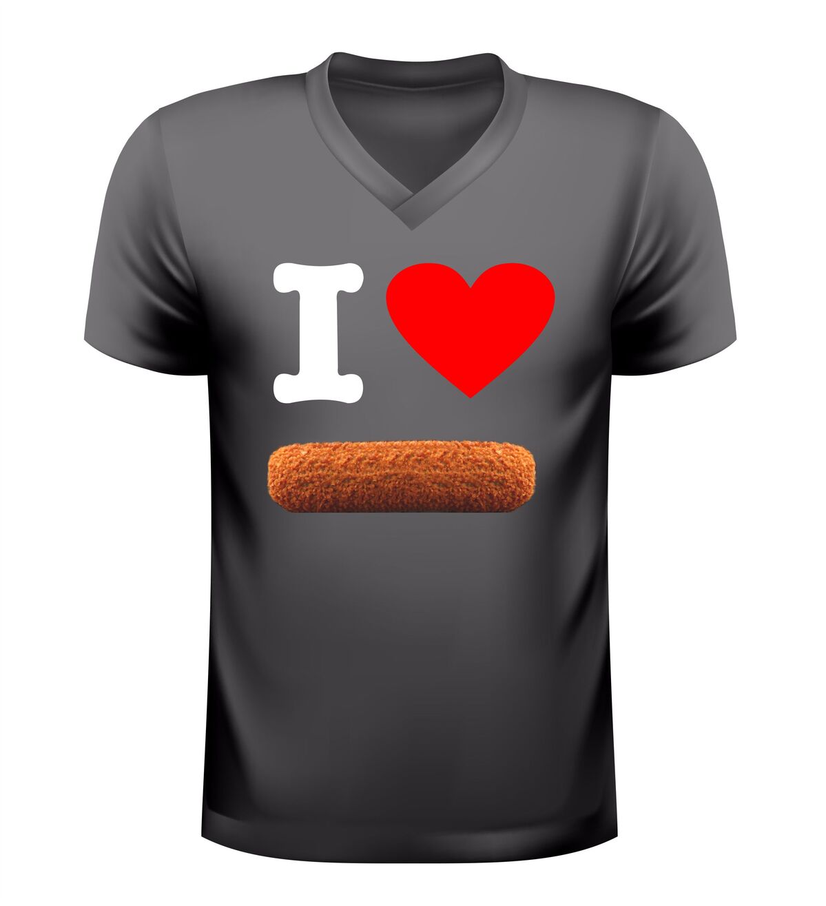 V hals shirt i love kroket met Kroket afbeelding grappig snack shirt