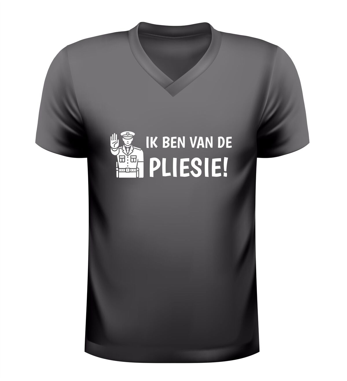 V-hals shirt ik ben van de pliessie humor T-Shirt voor Dames en Heren politie