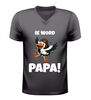 V hals shirt ik word papa grappig aankondigingsshirt met ooievaar