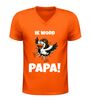 foto 3 V hals shirt ik word papa grappig aankondigingsshirt met ooievaar