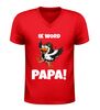 foto 4 V hals shirt ik word papa grappig aankondigingsshirt met ooievaar
