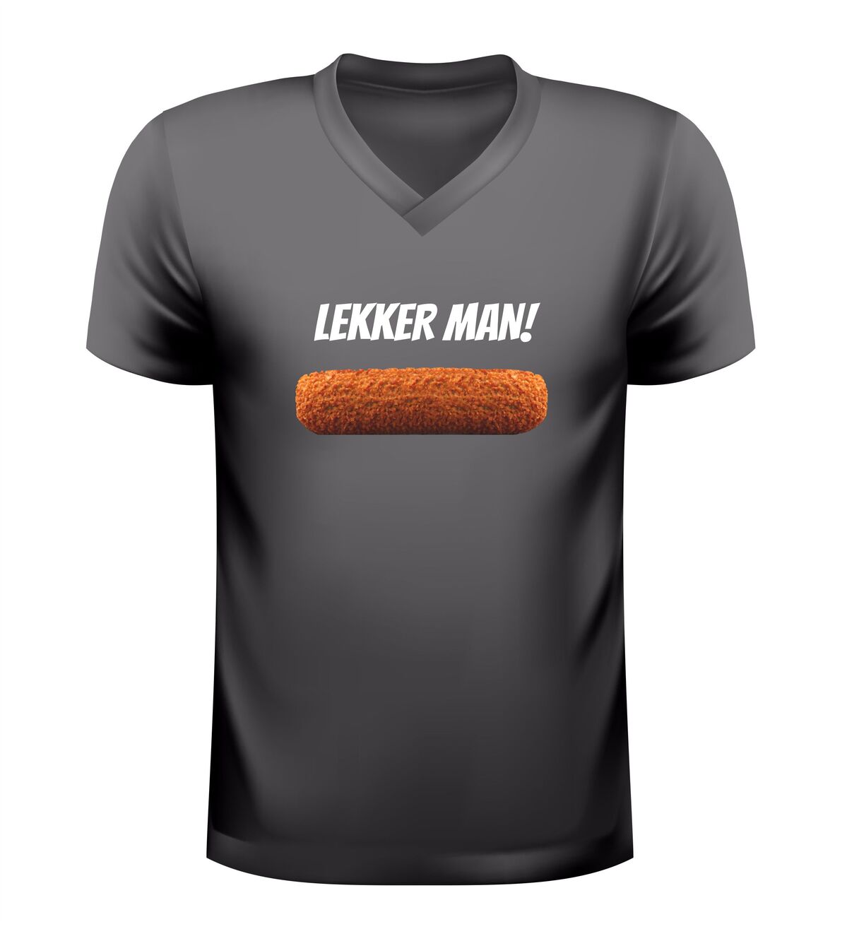 V-hals shirt lekker man  grappige kroket print