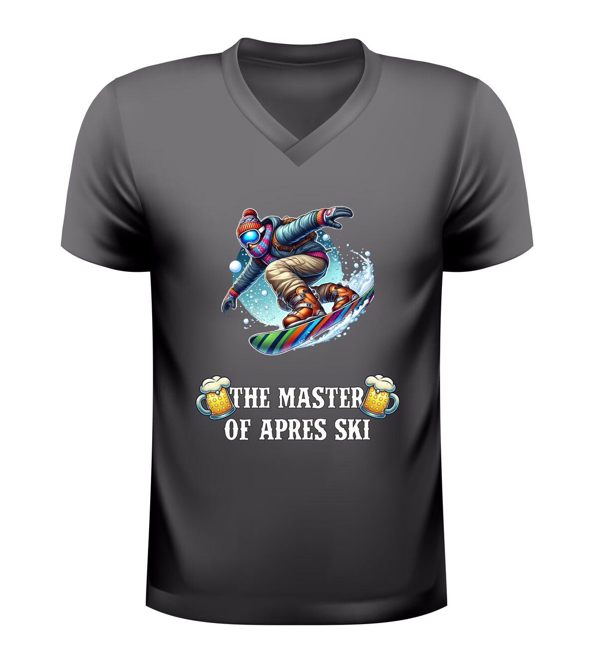 V hals Shirt master of après ski grappig wintersport feestshirt