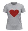 foto 11 V hals Shirt met rood glitter hart liefde shirt voor valentijnsdag