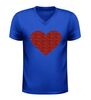foto 2 V hals Shirt met rood glitter hart liefde shirt voor valentijnsdag