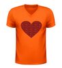 foto 3 V hals Shirt met rood glitter hart liefde shirt voor valentijnsdag