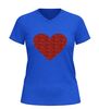 foto 8 V hals Shirt met rood glitter hart liefde shirt voor valentijnsdag