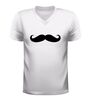 foto 6 V-hals shirt met snor afbeelding stijlvol en humoristisch